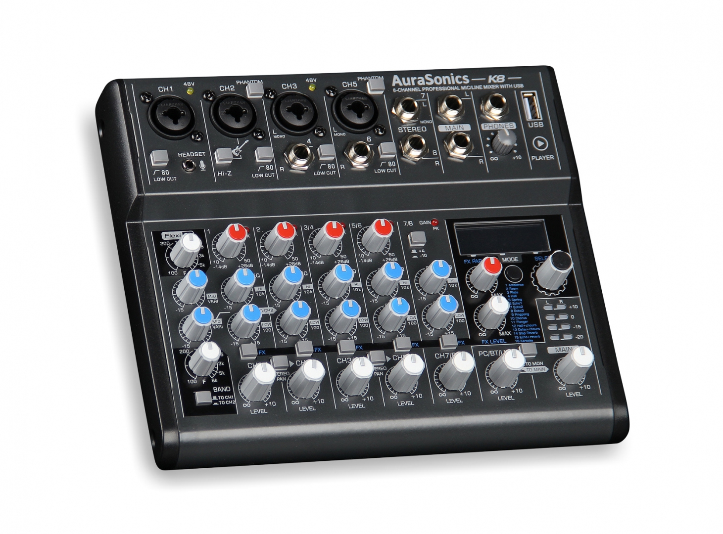AuraSonics K8 компактный микшерный пульт в Бакале